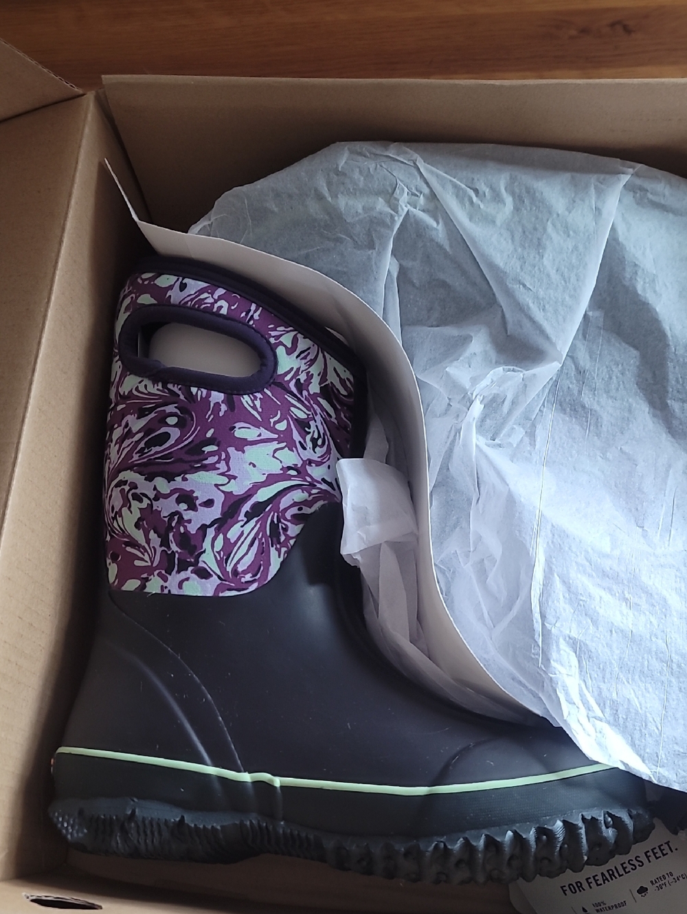 Bogs Purple Marble Kids Waterproof Boot